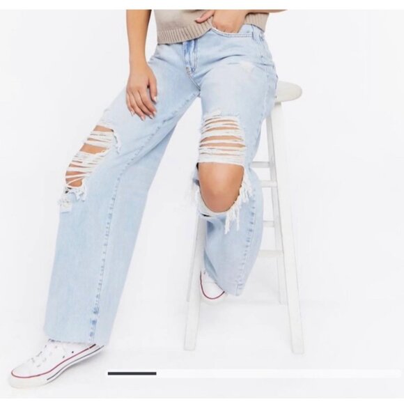 NWT Forever 21 High Rise Loose Fit Wide Leg Jeans Size 29 - Picture 14 of 16